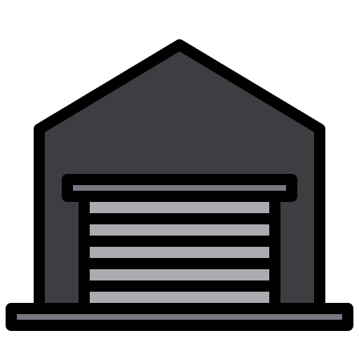 Garage storage door real estate icon