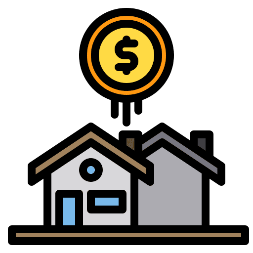Residential buildings exchange rate residential icon