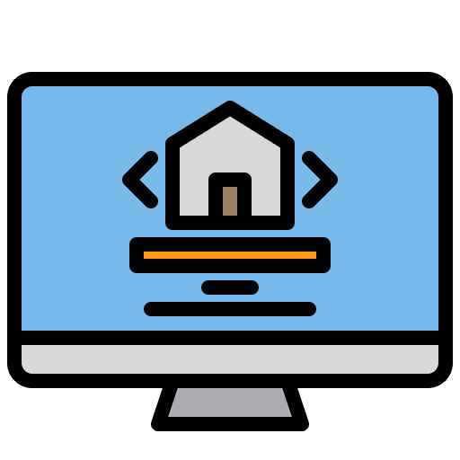 Computer construction house seo and web icon Computer construction house seo and web icon