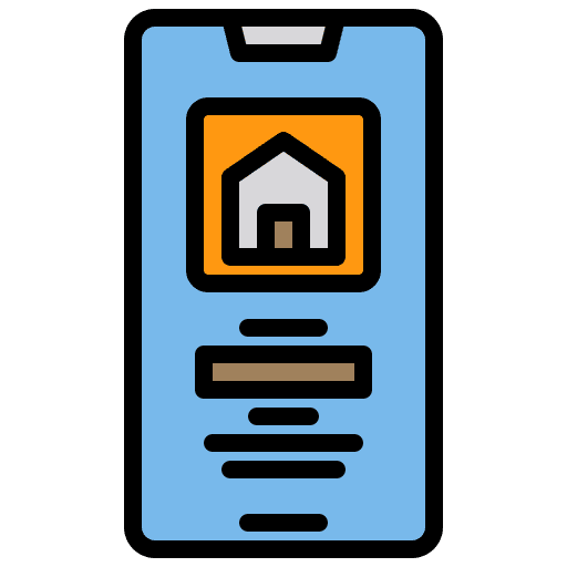 Application real estate mobile application smart house icon Application real estate mobile application smart house icon