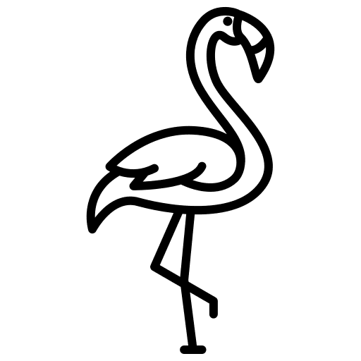 Flamingo fauna animals bird icon