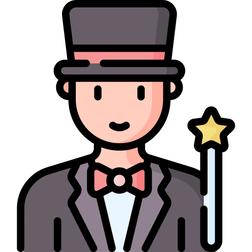 Magician magic hat people performer icon