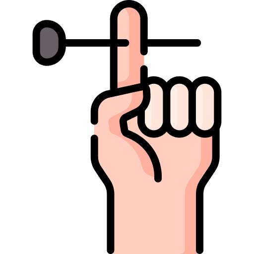 Magic trick entertainment needle finger icon Magic trick entertainment needle finger icon