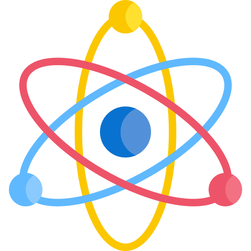 Atom react nuclear chemistry icon