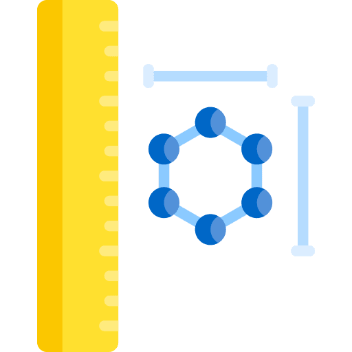 Nanoscale education ruler molecule icon