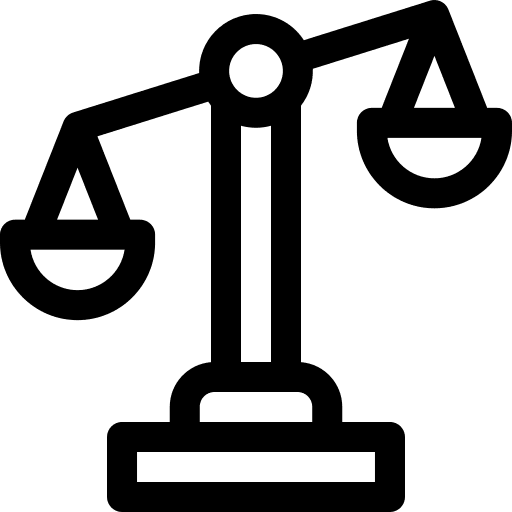 Balance scale legal justice scale regulatory icon