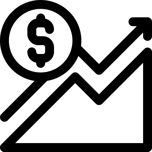 Financial profit chart stock market growth icon