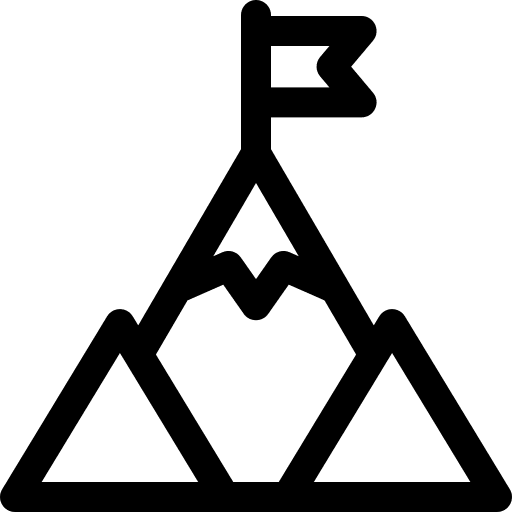 Goal reach objective flag icon