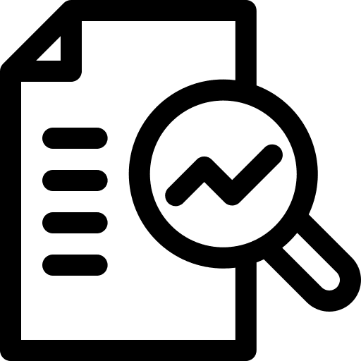 Research business and finance stadistics finance icon