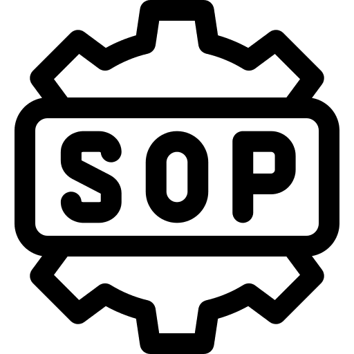 Sop operating procedure business icon Sop operating procedure business icon