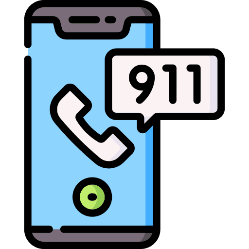 Smartphone emergency call 911 mobile phone icon Smartphone emergency call 911 mobile phone icon