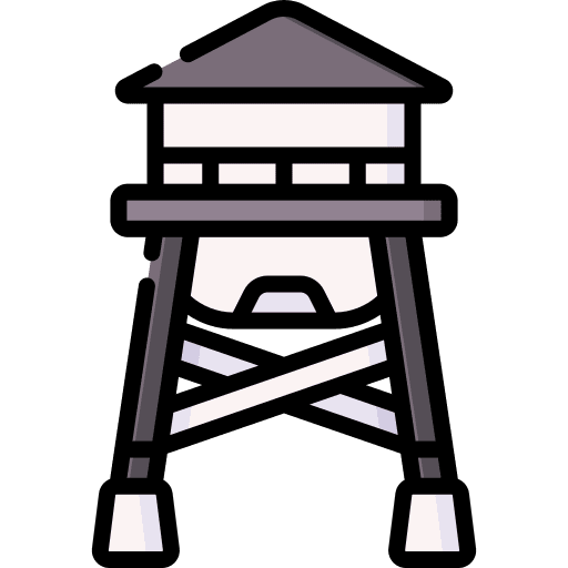 Water tower gardener farming agriculture icon Water tower gardener farming agriculture icon