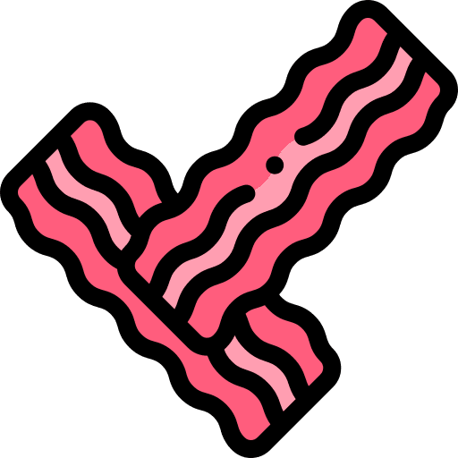 Bacon bbq meat bacon strips icon Bacon bbq meat bacon strips icon