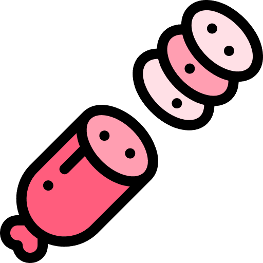 Salami butcher cold meat sausage icon Salami butcher cold meat sausage icon