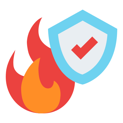 Conflagration protection flame burning icon