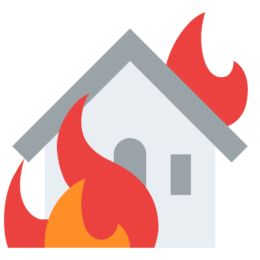 Fire burn house natural disaster icon