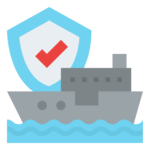 Logistics delivery security boat marine icon