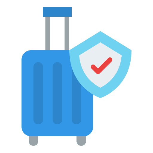 Travel insurance baggage protection travel icon