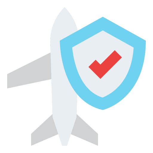 Insurance travel protected flight icon Insurance travel protected flight icon