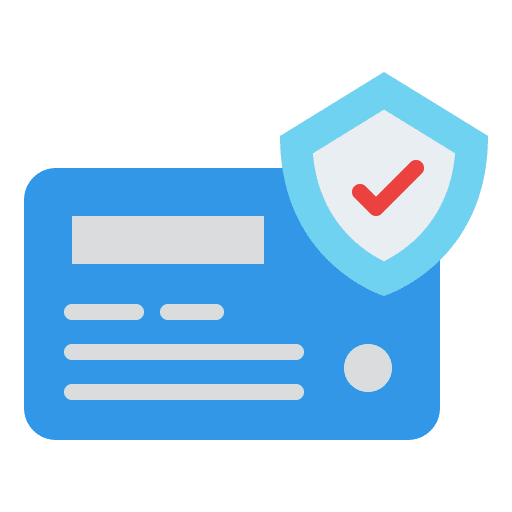 Card payment shield protection icon Card payment shield protection icon