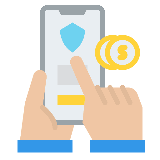 Insurance protection phone shield icon Insurance protection phone shield icon