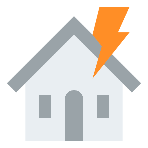 Natural disaster electrical house dangerous icon Natural disaster electrical house dangerous icon