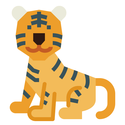 Tiger animals wildlife zoology icon