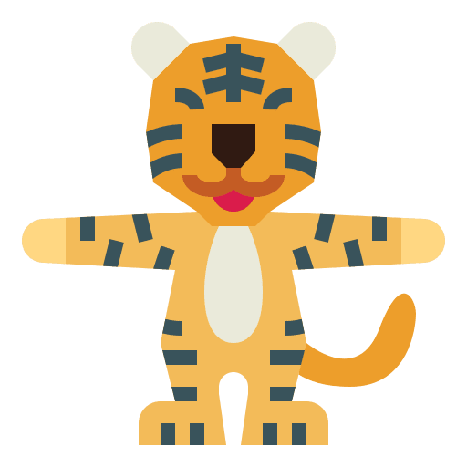Tiger wildlife mammal zoology icon Tiger wildlife mammal zoology icon