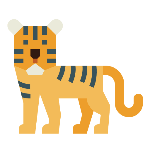 Tiger zoology wildlife mammal icon Tiger zoology wildlife mammal icon