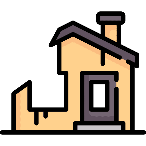 Ruined disaster real estate ruined icon
