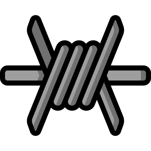 Barbed wire protection security army icon