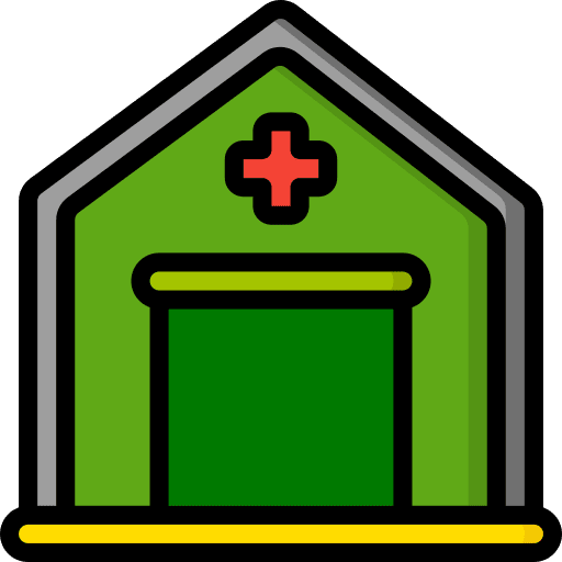 Building medical hospital army icon