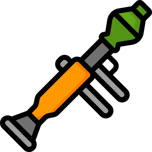 Gun weapon launcher security icon