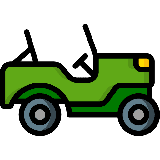 Jeep transport military vehicle icon