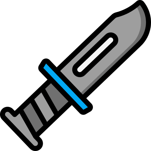 Knife blade war weapon icon