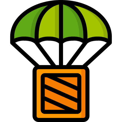Box box parachute shipment icon