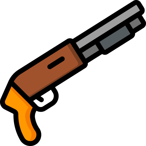 Gun shoot security battle icon