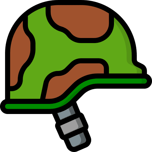 Helmet camouflage security gear icon