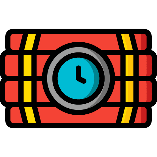 Bomb timer clock explosion icon