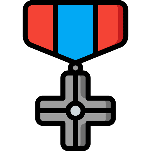 Medal award winner cross icon