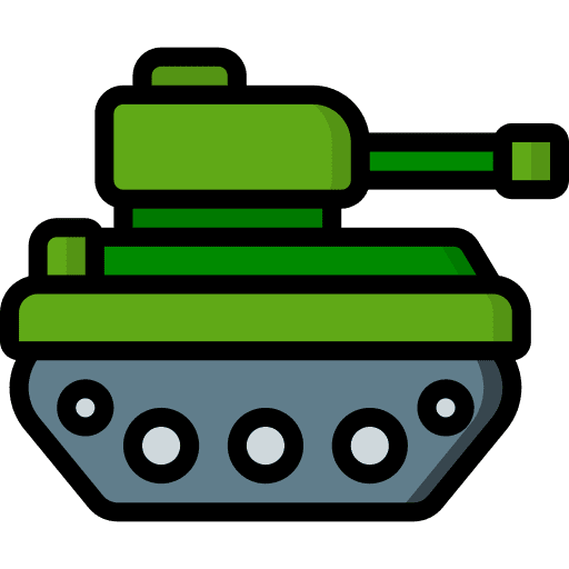 Tank war vehicle fight icon