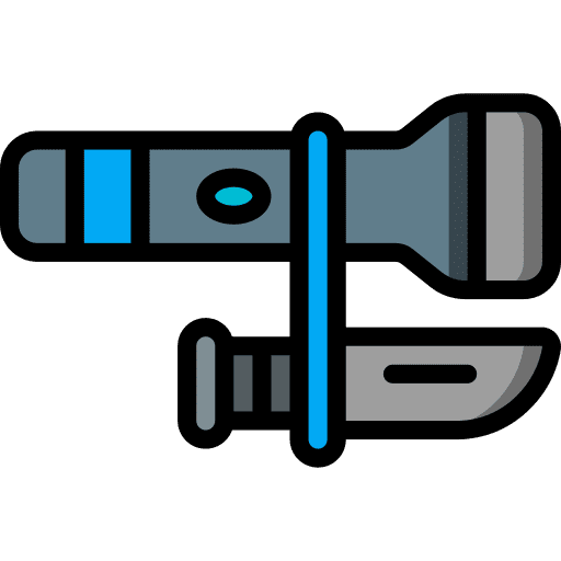Torch knife weapon security icon