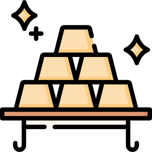 Gold ingot gold business and finance gold ingot icon
