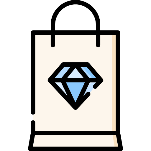 Shopping bag wealth expensive business icon Shopping bag wealth expensive business icon