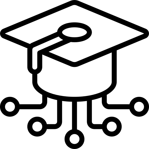 Graduation hat computer science graduate degree icon
