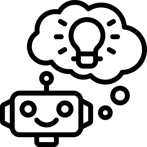 Thinking electronics droid robot icon
