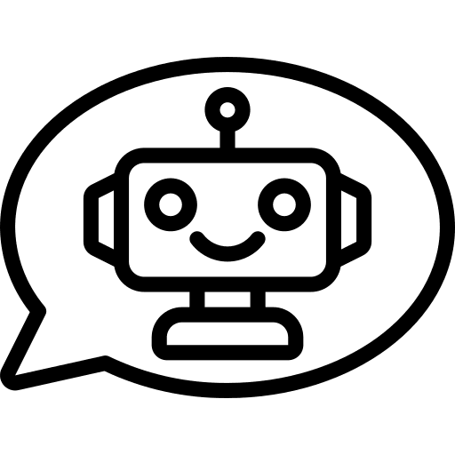 Chatbot technology communications robotic icon Chatbot technology communications robotic icon