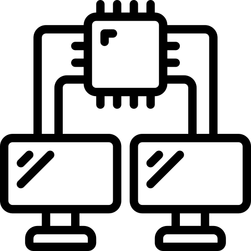 Cloud computing chip connections computer icon Cloud computing chip connections computer icon