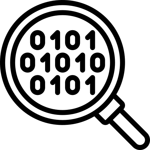 Magnifying glass magnifying glass search binary code icon Magnifying glass magnifying glass search binary code icon