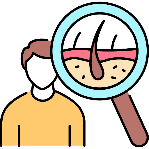 Medical baldness science loss icon